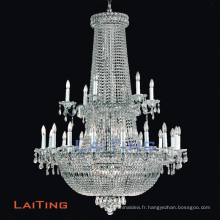 New design modern style crystal big chandeliers with iron silver finished, OEM welcomed